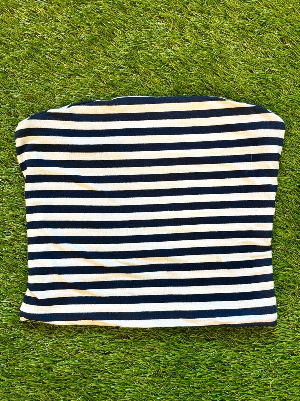 Suzette Collection Navy White Striped Strapless Tube Top Size S/M